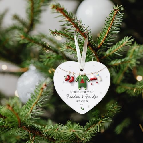 Grandparents Gifts, Pregnancy Announcement Ornament for New Grandma Grandpa - color: Grandparents