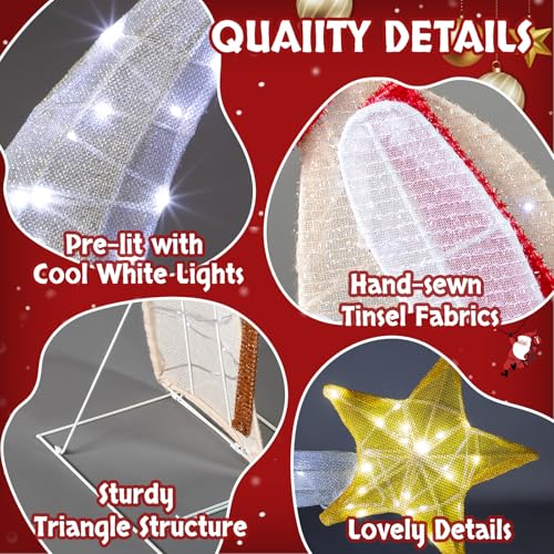 VINGLI 3.7FT Lighted Nativity Scene Outdoor Christmas Decoration with LED Lights, Light up Outdoor Religious Decor with Jesus, Mary, Holiday Yard Decoration for Christian Families, Moon Shape