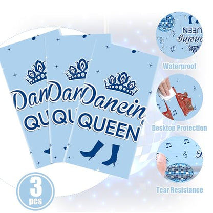 3 Pcs Dancing Queen Tablecloths, Disposable Blue Disco Ball Table Cover - color: Dancing Queen