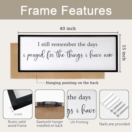 Foutcheou I Still Remember the Days I Prayed Sign Wall Art 40"×15" Black - color: I Still Remember the Days I Prayed Black, size: 40"L x 15"W