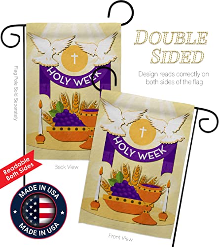 Holy Week Garden Flag Religious Faith Hope Grace Peace Dove Christian Religion Easter House Decoration Banner Small Yard Gift Double-Sided, Made in USA