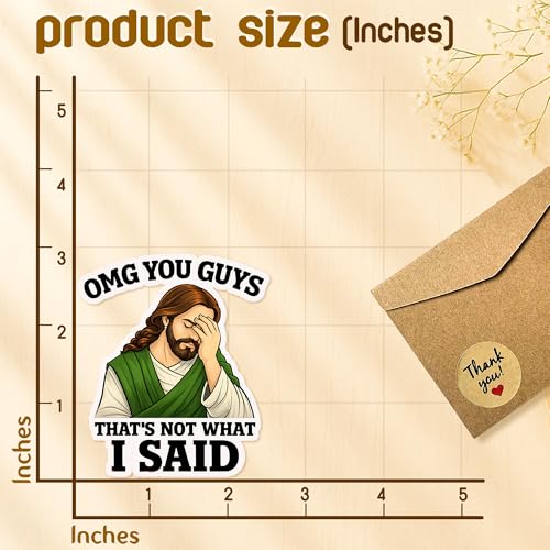 4 Pcs Christian Stickers Funny Jesus I Saw that Meme Quotes - color: I Saw That Stickers