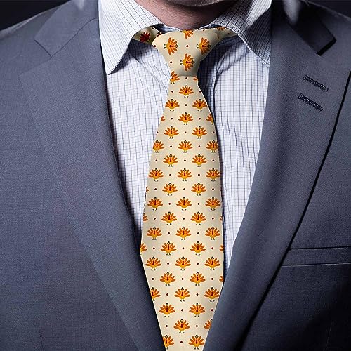 Black Dots Men's Neckties Retro Classic Circle Geometry Men's Tie for Mens Teens Business Work Casual Wedding Party - color: Turkey Bird