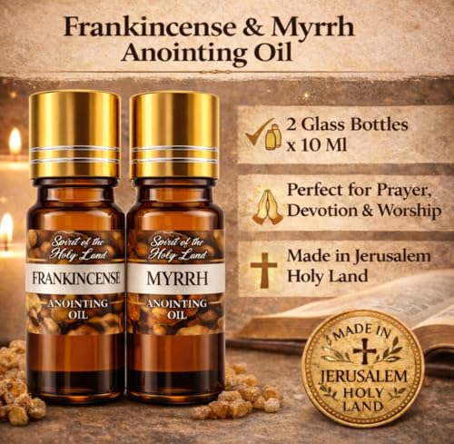Biblical Myrrh & Frankincense Anointing Oil from Jerusalem 2 Bottles x 10ml