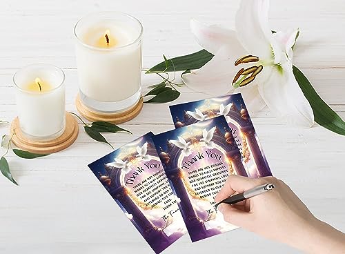 Thank You Card, 25 Pcs Funeral Greeting Card with Envelopes, Personalized Thank You Notes, Fillable Thank You Cards with Celebration of Life, G3 - color: multicolorGX03