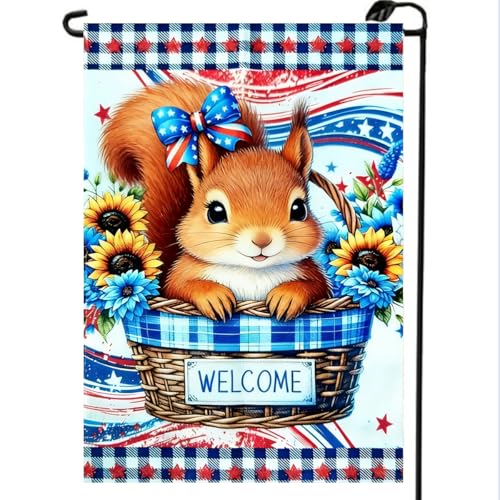4th of July Garden Flag 12x18 Double Sided for Outside - color: 4th July-12'' x 18"