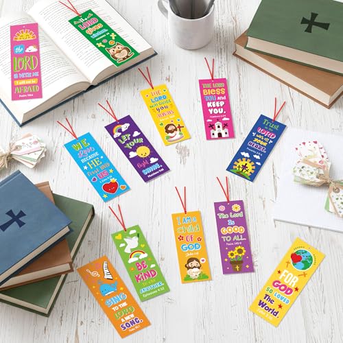 Haooryx Bible Verse Kids' Bookmarks Jesus Sun Flower Page Markers - style: Colorful Bible Verse