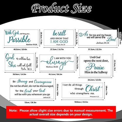 Bible Verse Wall Decals Inspirational Wall Decals Quotes Christian Scripture Religious Wall Stickers Peel and Stick Motivational Decal Postive Saying Wall Stickers for Women Family Home Bedroom Decor…
