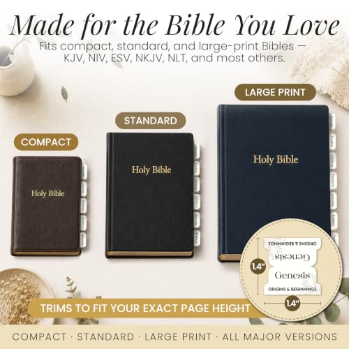 90 Christian Bible Tabs for Women, Men, and Kids - White Floral - color: White Floral