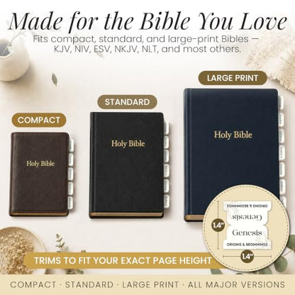 90 Christian Bible Tabs for Women, Men, and Kids - White Floral - color: White Floral