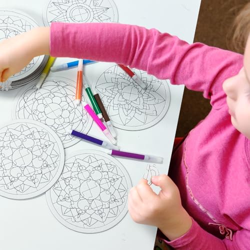 Cinrobiye 24 Pcs Diwali Mandala Coloring Jigsaw Craft Kits, Festival of Lights DIY Puzzle Activities for Classroom, Cultural Events, Holiday Party Favors, Creative Art Supplies - color: Mandala