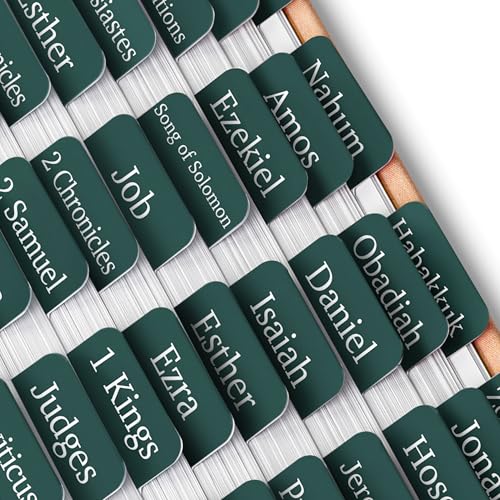Mr. Pen- Laminated Bible Tabs, 75 pcs, Elegant Green, Easy-to-Read & Apply - color: Elegant Green