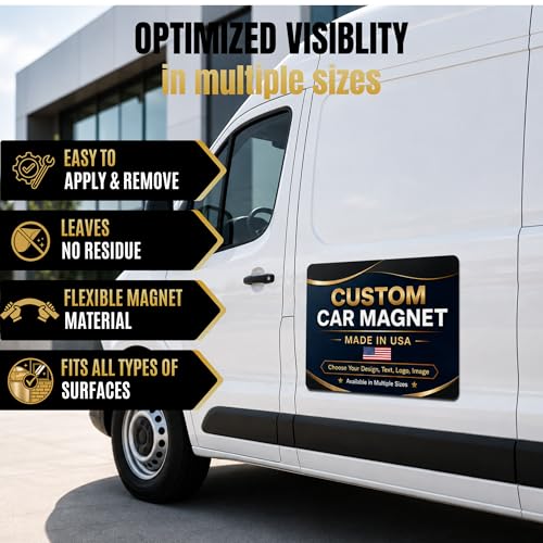 custom die cut magnets for cars outside - BCB vehicle magnets Printed in USA - color: Magnetic Car Sheet