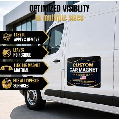 custom die cut magnets for cars outside - BCB vehicle magnets Printed in USA - color: Magnetic Car Sheet
