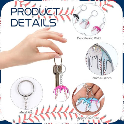 clothmile 100 Pcs Bible Verse Keychains Christian Keyrings Marble Keychains Acrylic Religious Key Rings for Women - color: Baseball