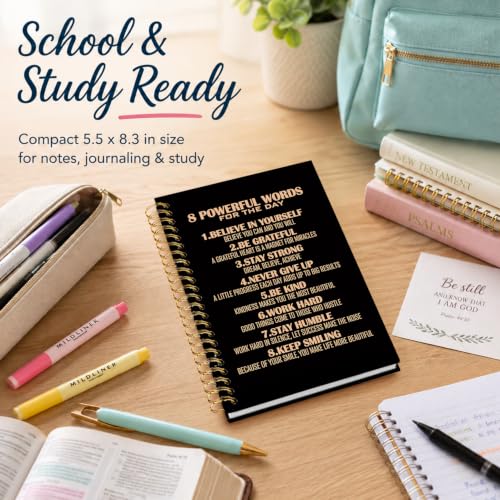Motivational Notebook,Inspirational 8 Powerful Words for Gifts - color: Motivational Theme