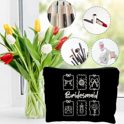 Bridesmaid Bridal Shower Gifts Canvas Makeup Bag for Women Bestie - color: bridesmaid 3