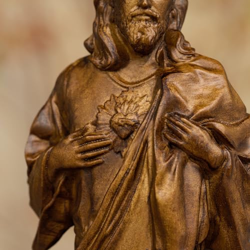 Sacred Heart of Jesus Statue,Wooden Religious Figurine - color: Jesus-a, size: 6 Inch