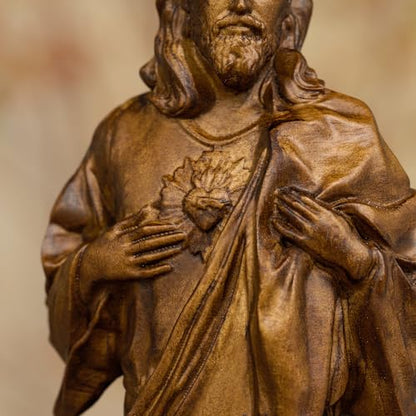 Sacred Heart of Jesus Statue,Wooden Religious Figurine - color: Jesus-a, size: 6 Inch