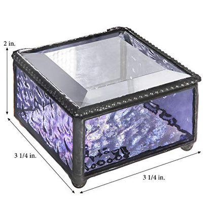 First Communion Gift Personalized Jewelry Box Engraved Keepsake Stained Glass J Devlin Box 899 EB218-2 (Purple) - color: Purple
