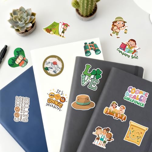 Cute Girl Camping Stickers -100 Pcs Cartoon Girl Stickers, Travel Vinyl Waterproof Decals for Scrapbook Water Bottle Skateboard Laptop Journal, Party Favor Decor Supplies - style: Girl Camping