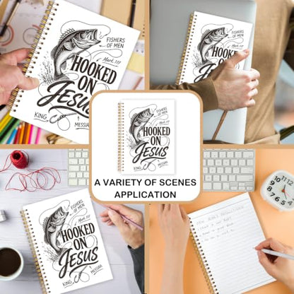 Christian Fishing Spiral Notebook for Women Men 5.5x8.3 Inch - color: Christian Fisherman
