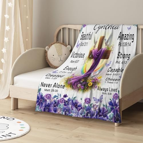 Customized Blankets with Name Personalized Baby Blankets Christian Gift - color: Design15