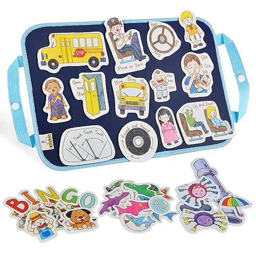 CHEFAN Felt Board Story Sets, Flannel Board for Toddlers, Wheels on the Bus - color: Wheels on the Bus