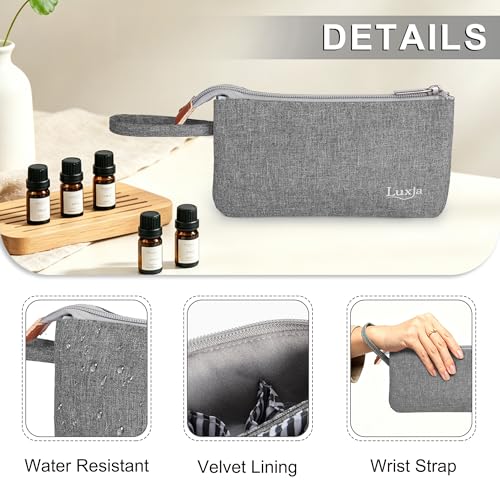 LUXJA Essential Oil Carrying Bag Holds 9 Bottles, Gray - color: Gray, size: double-layer: hold 9 bottles
