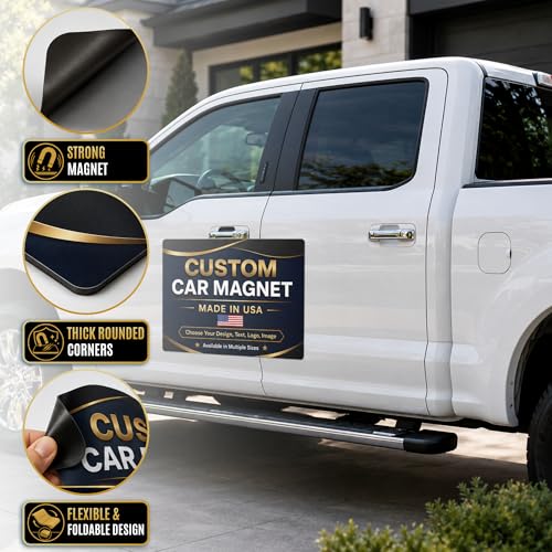 custom die cut magnets for cars outside - BCB vehicle magnets Printed in USA - color: Magnetic Car Sheet