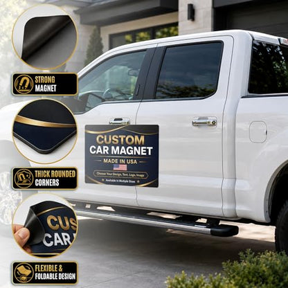 custom die cut magnets for cars outside - BCB vehicle magnets Printed in USA - color: Magnetic Car Sheet