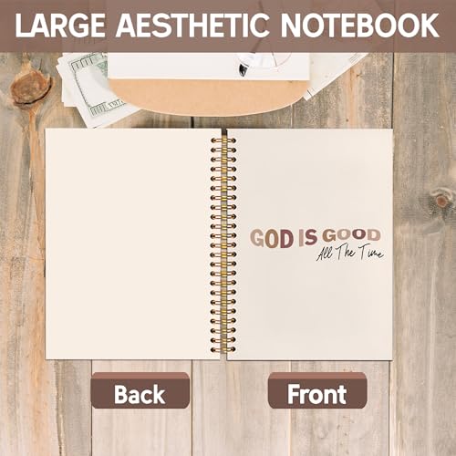 KAOWT Boho Christian Notebook Journal, God Is Good All the Time Bible Notebooks for Note Taking, Prayer Scripture Journal, Christian Gifts for Women, Hardcover Spiral Notebook 5.5x8.3in - color: notbook bible-god is good