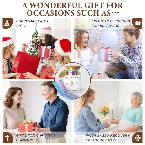 Bible Verse Jar – 108 Christian Scripture Jar for 8 Emotions & Feelings – Read Me When Prayer Cards for Daily Devotional & Encouragement – Gift for Women, Men, Mom, Friends, Birthday, Christmas - style: 8 Emotions