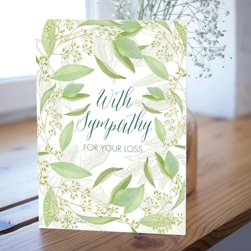 KJV Peaceful Greenery Sympathy Card, 1 Count - color: Sky and Clouds