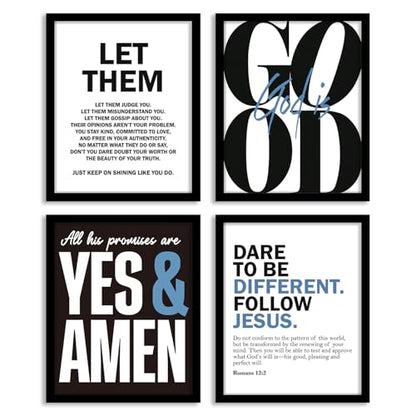 WEFKODO Bible Verse Christian Pictures Wall Decor Jesus Posters Prints - color: let them