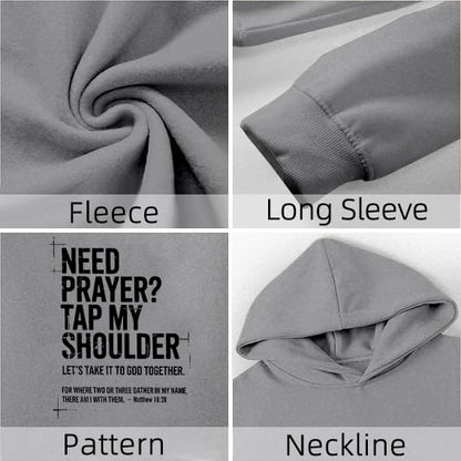 Christian Hoodies for Men Jesus Cross Casual Tops - color: Grey, size: Large