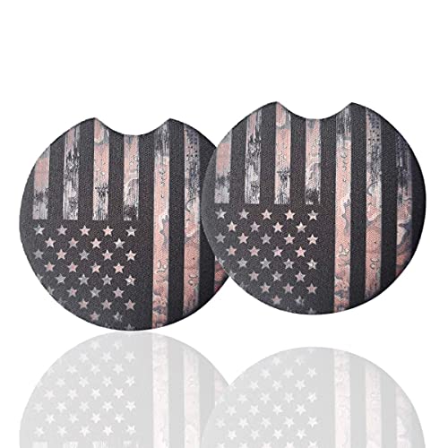 Moly Magnolia 2 Pack 2.75 Inch Car Cup Holder Coasters, Black Flag - color: Black Flag