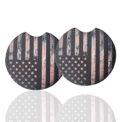 Moly Magnolia 2 Pack 2.75 Inch Car Cup Holder Coasters, Black Flag - color: Black Flag
