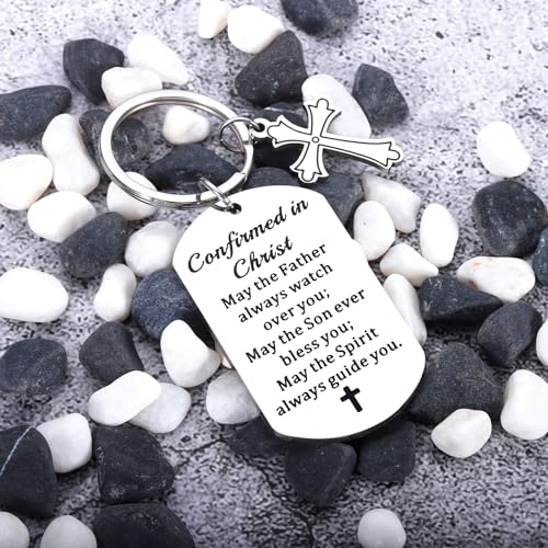 Confirmation Gifts for Teenage Girls Boys Confirmation Sponsor Gift for Women Men Catholic Teen Boys Girls Faith Fathers Day Religious Bible Verse Keychain Baptism 1st Communion Easter Basket Stuffers