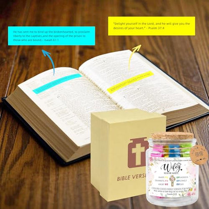 Bozidol Christian Gifts for Wife, Read me When Bible Verses Jar, 90 Color Coded Bible Verses in a Jar, Inspirational Christmas Wedding Anniversary Birthday Gifts for Wife from Husband - color: Wife
