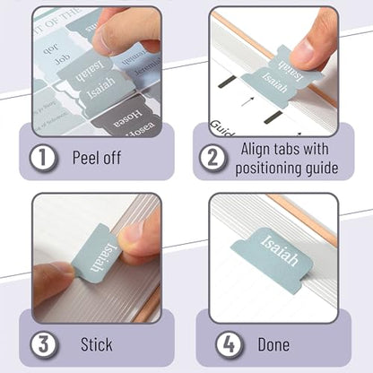 Mr. Pen- Laminated Bible Tabs, 75 pcs, Easy-to-Read & Apply - color: Blue Shades