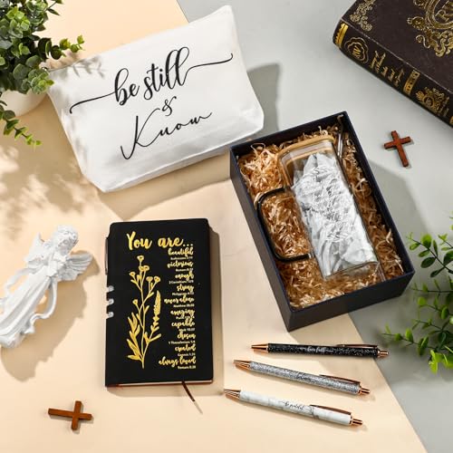 Skylety 6 Pcs Christian Gifts Set for Women Bible Study Supplies, Black - color: Black