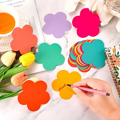 Geyee 108 Pcs Flower Cutouts Paper Bulletin Board Decor 3.5 in Die Cut - size: 3.5 Inches, style: Flower