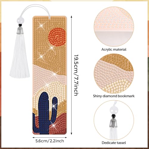 8 Pieces Christian Bible Verse Diamond Art Bookmarks 5d Christian Beaded Bookmark Acrylic Tassel Bookmark for DIY Making Beginners Adults Arts Craft Supplies (Boho) - color: Boho