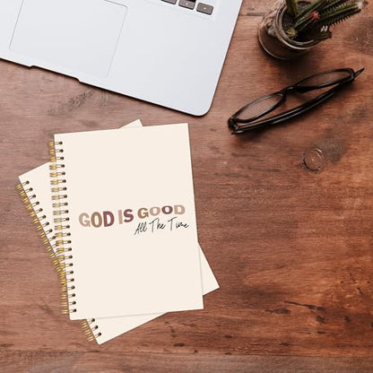 KAOWT Boho Christian Notebook Journal, God Is Good All the Time Bible Notebooks for Note Taking, Prayer Scripture Journal, Christian Gifts for Women, Hardcover Spiral Notebook 5.5x8.3in - color: notbook bible-god is good