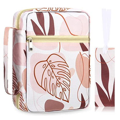 Laumoi Bible Cover Case for Women 10'' Leaf Bible Holder Case Large Religious Carrying Bag for Women Study Christian Book Gift (Boho Style) - style: Boho Style