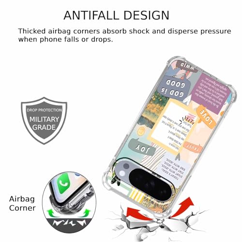 Christian Quotes Bible Motivational Words Collage Pattern,Soft TPU Bumper Phone Case for Google Pixel 10/10 Pro - size: Google Pixel 10/10 Pro/10 Pro