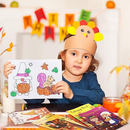 BenLouis 60Pcs Thanksgiving Mini Coloring Books Bulk for Kids Party Favors - style: Thanksgiving