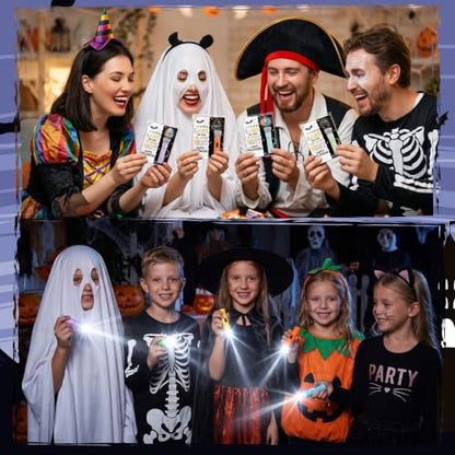 24 Set Halloween Gifts Bulk Mini Flashlights with Card Party Favors - color: Halloween-24 Set