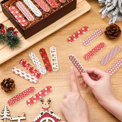 50 Pack Christmas Mini Nail Files Gifts Bulk Christmas Emery Boards - style: Classic